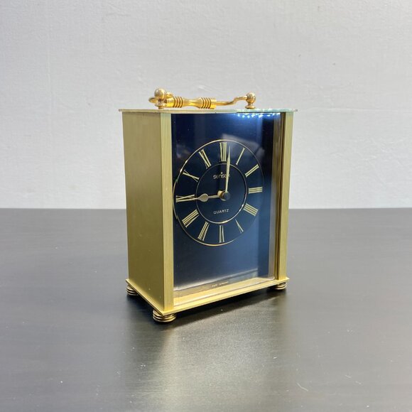 West Germany Sensor Quartz, Brass Clock Working Perfectly, Golden and Black, Tab - Picture 2 of 10